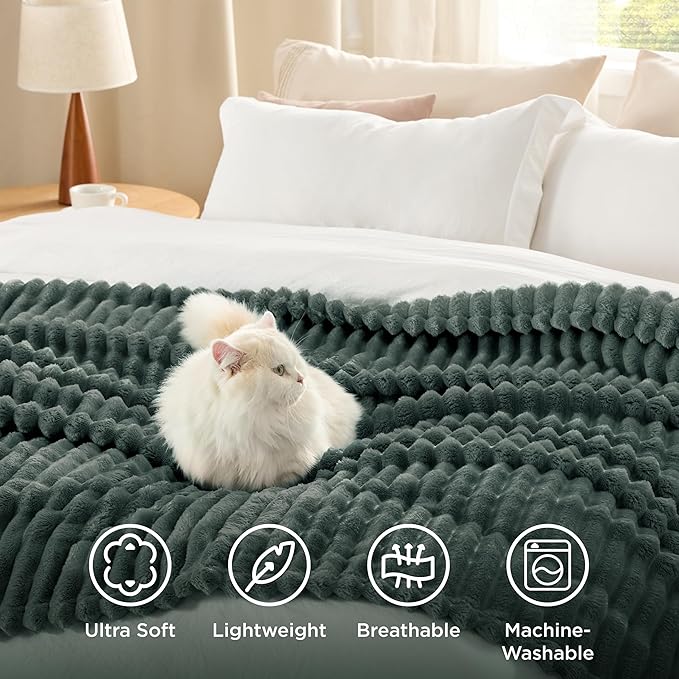 Bedsure GentleSoft Mallard Green Twin Blanket for Bed - Cozy Soft Blankets for Women, Cute Large Throws for Girls, 66x90 Inches