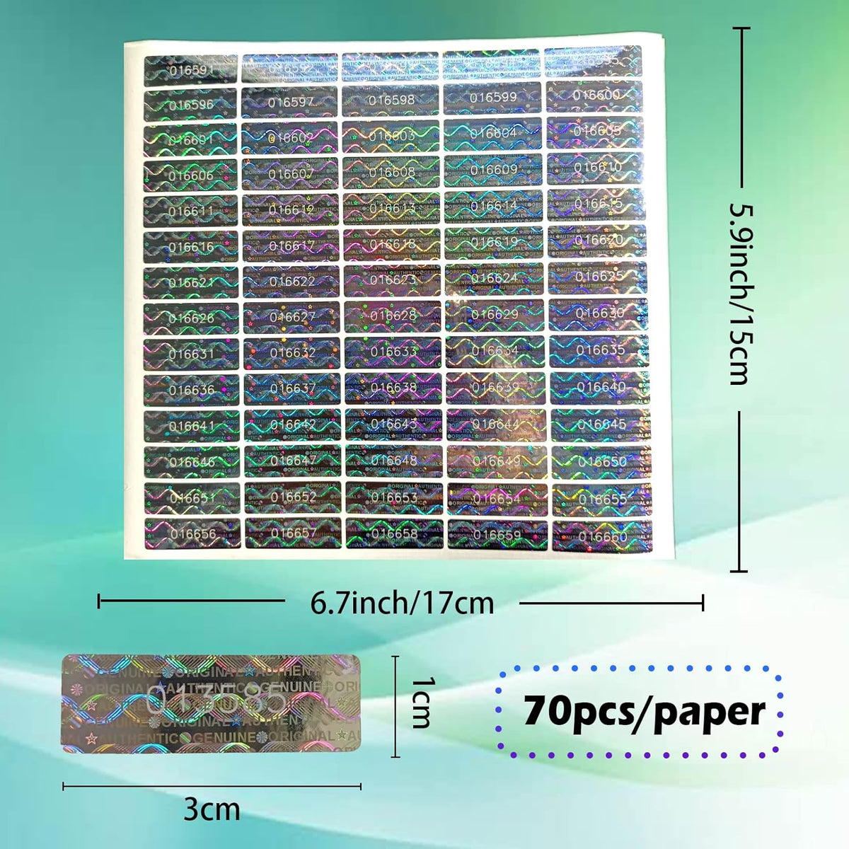 Silver Hologram Tamper Proof Stickers Warranty Void Seal Security Labels Genuine Hologram Labels with Unique Sequential Serial Numbering Tamper evident Stickers(320pcs,GQYH)