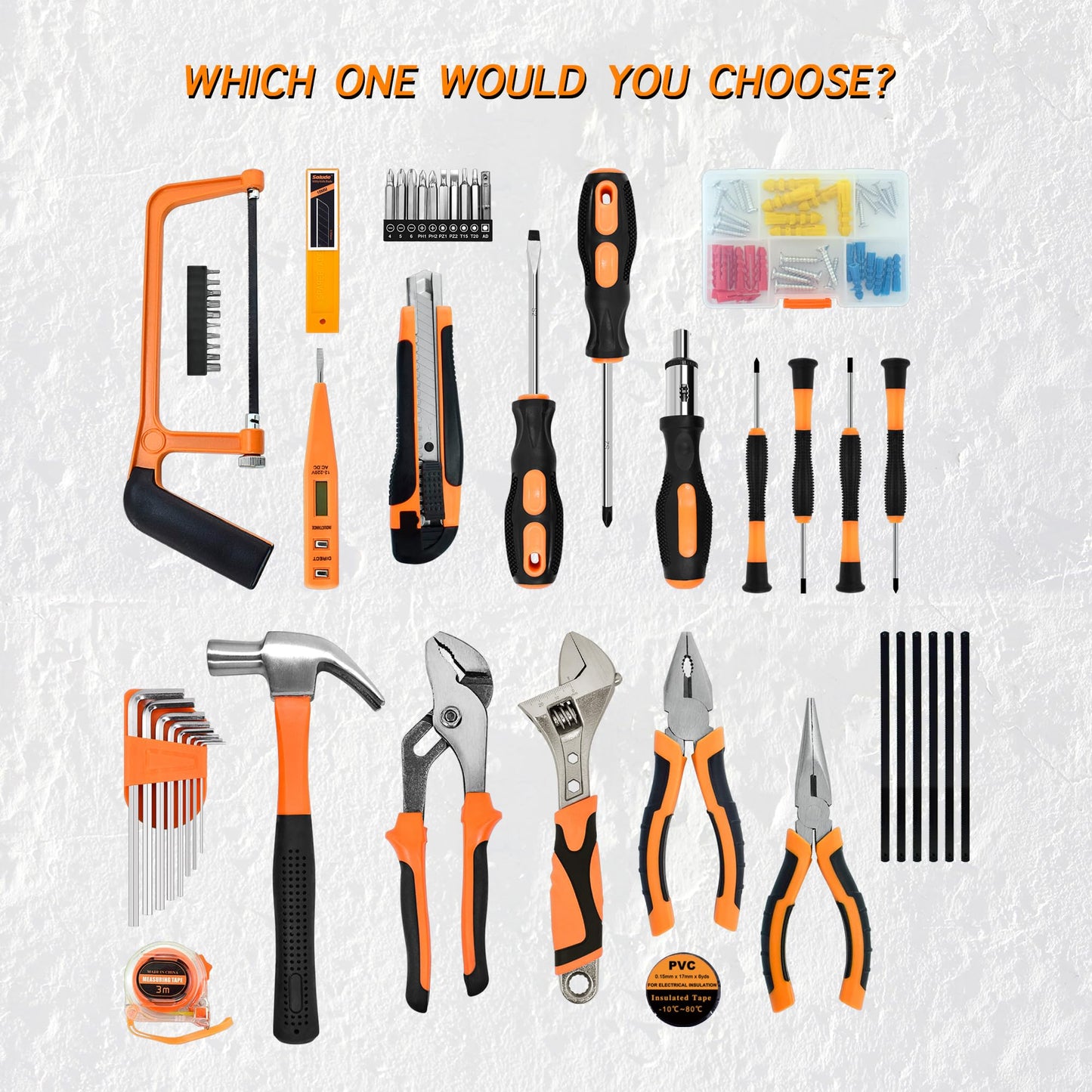 SOLUDE Tool Set,148-Piece Home Repair Tool Kit for Men Women College Students,Household Basic Hand Tool Sets with Case for Home Maintenance,Dorm Essentials and DIY Projects
