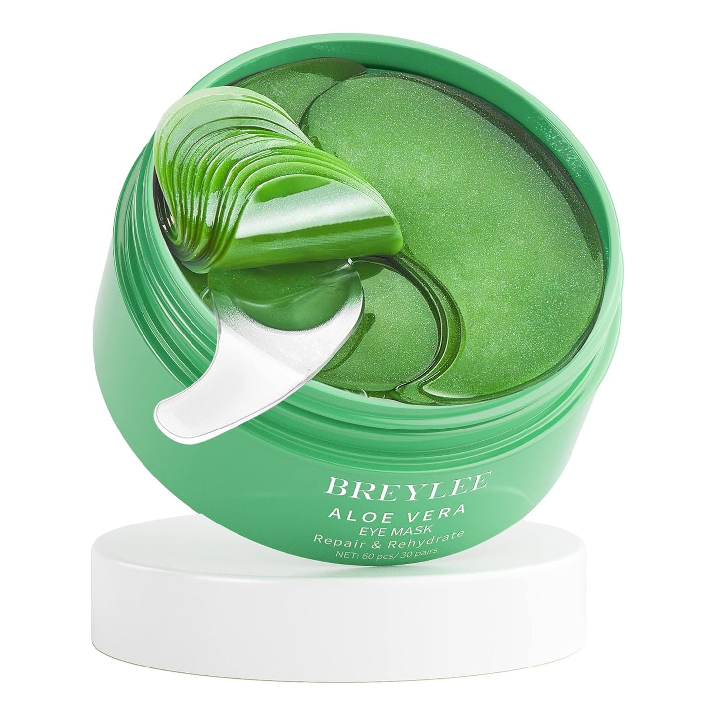 BREYLEE Aloe Vera Eye Masksâ 60 Pcs - Puffy Eyes and Dark Circles Treatments â Look Younger and Reduce Wrinkles and Fine Lines Undereye, Improve and Firm eye Skin - Pure Natural Material Extraction