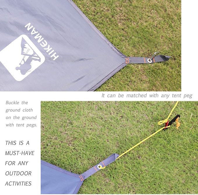 HIKEMAN Waterproof Camping Tarp Portable Tent Footprint with Drawstring Bag Ground Cloth for Outdoor Hiking Picnic (M-83”x55”)