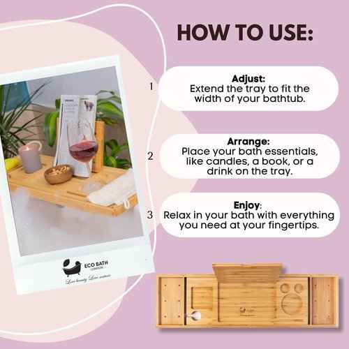 Eco Bath London Luxury Eco-Friendly Bamboo Bath Tray
