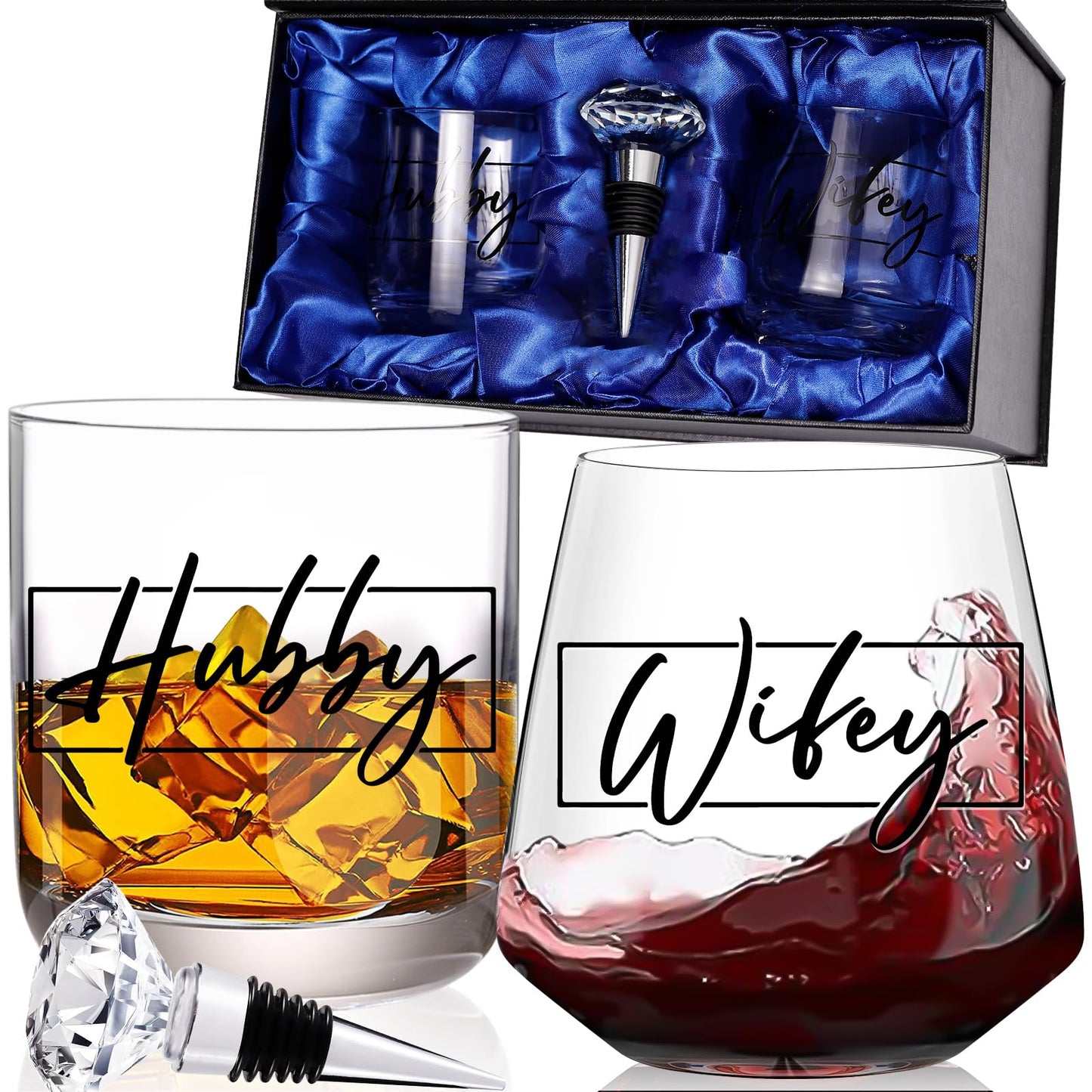 CLUSIVC Couple Gifts for Wedding Engagement, Mr and Mrs Gift, Bridal Shower gifts, Cool Couples Gifts Wishes for Couples Newlywed Mr and Mrs Him and Her