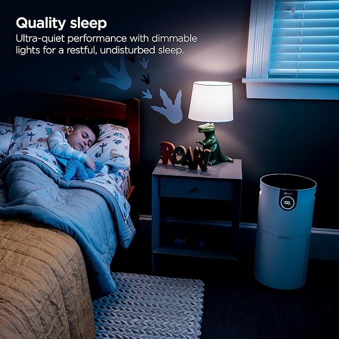 Shark Air Purifier for Home Large Room, Clean Sense Technology, HEPA Air Filter, 1000 Sq Ft, Kitchen, Filters Smoke, Captures 99.98% of Particles, Pet Dander, Pollutants, Dust, Allergens, HP201