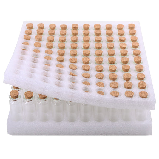 MaxMau 100 Small Glass Bottles with Cork Stoppers,15ml Glass Vials Tiny Jars for Wedding Favors Party Gift Room Decoration Seed Storing Containers Art Paint Display
