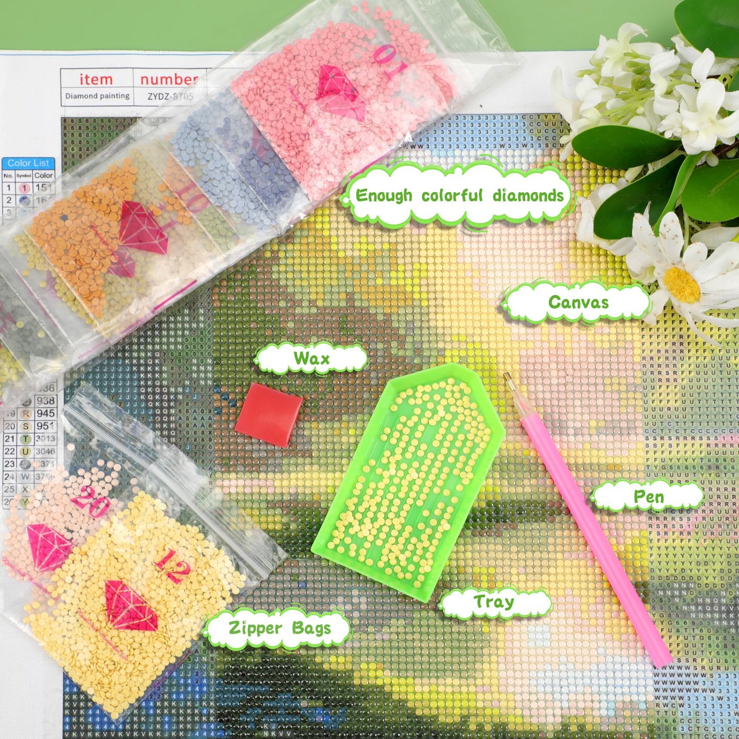 RGAJWIC Smiley Face Diamond Painting Kits 12"x16" Cute Gem Art Painting Full Drill Diamond Dots Paintings for Beginners DIY Diamonds Pictures for Adults Home Wall Decor