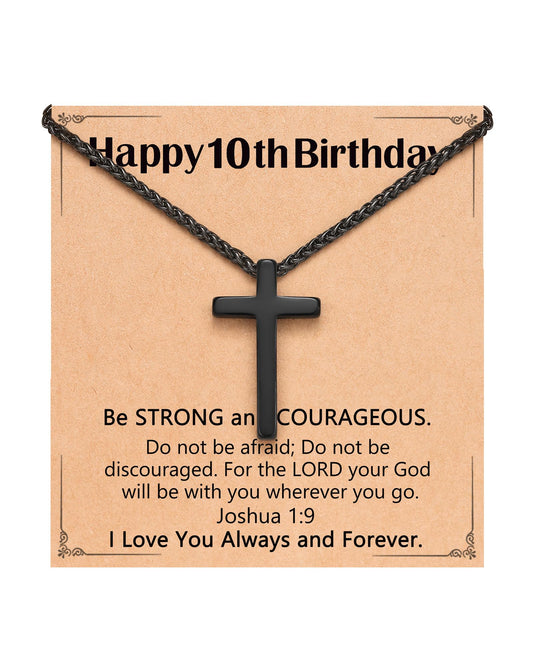 ORISPRE 10 Year Old Boy Birthday Gifts Double Digits, 10th Birthday Decorations Cross Necklace Coolest Gifts for 10 Year Old Boys Ideas