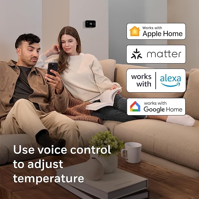 Honeywell Home X8S Smart Thermostat with Room Sensor, Video Doorbell Compatibility, IAQ Control, and Customizable Touchscreen Display, Black