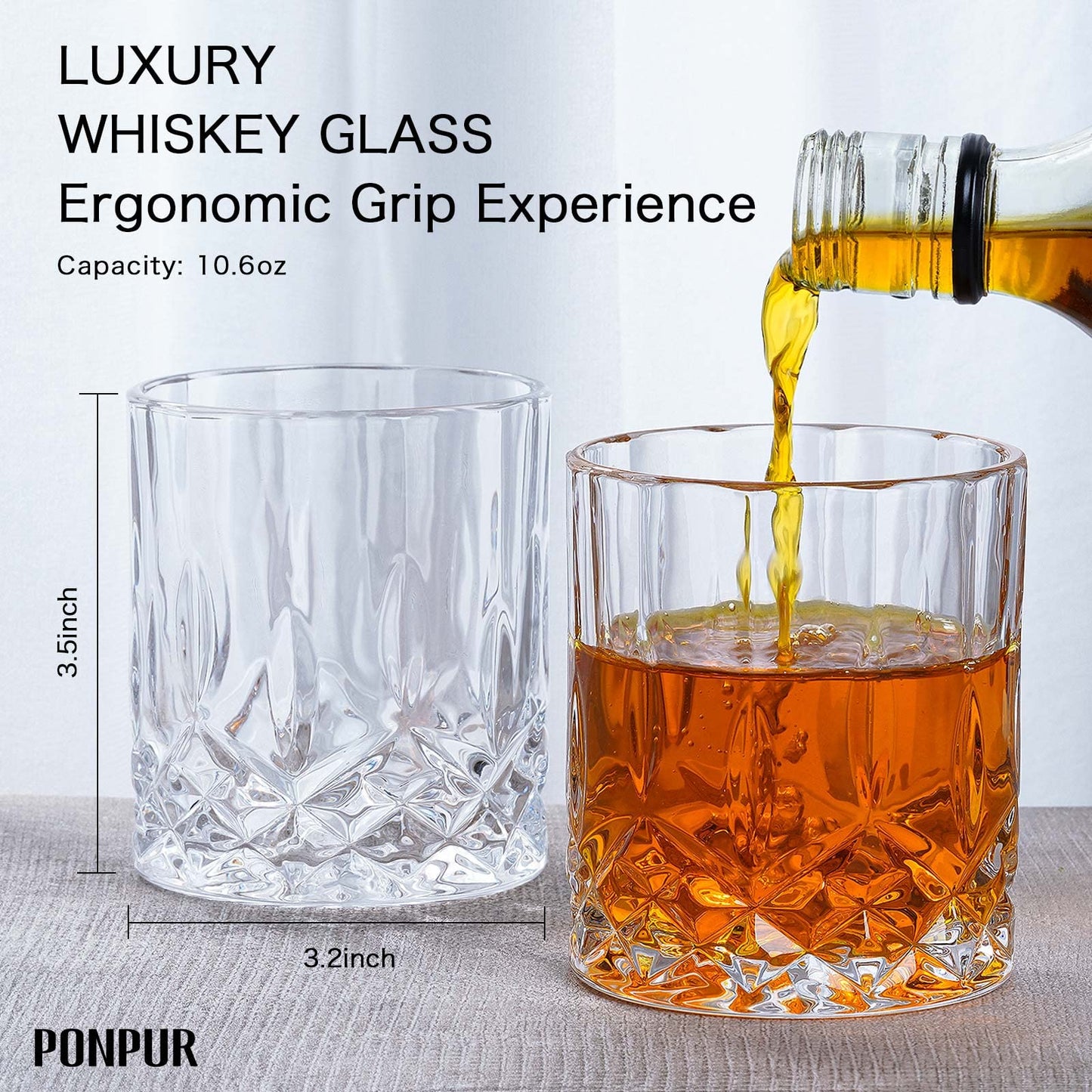 PONPUR Gifts for Men Dad Stocking Stuffers, Whiskey Decanter Set with 2 Glasses, Unique Cool Dad Birthday Gift from Daughter Son, Best Christmas Retirement Present for Man Father