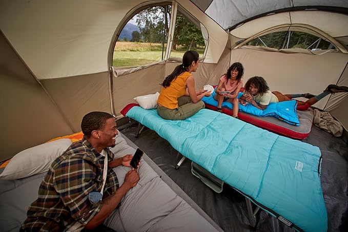 Coleman WeatherMaster 10-Person Tent with Rainfly & Room Divider, Spacious Weatherproof Family Tent with Carry Bag