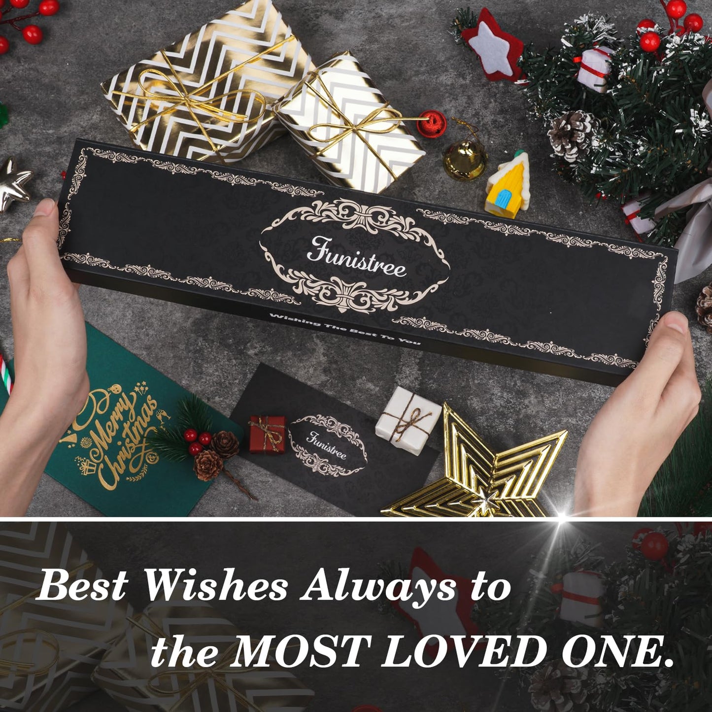 Funistree Anniversary Men Gifts for Him Husband, 8 inch Professional German Stainless Steel Chef Knife, Engraved Best Husband Ever Knife Gift, Christmas Anniversary Birthday Gifts for Men Husband