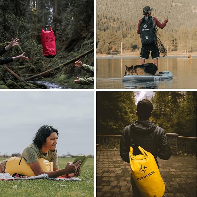 Earth Pak Waterproof Dry Bag with Zippered Pocket - Waterproof Dry Bag Backpack Keeps Gear Dry