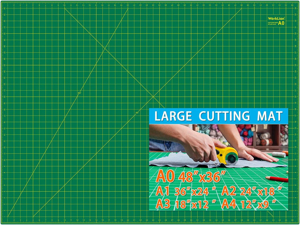 worklion self healing cutting mat 36" x 48" for sewing,fabric cutting,rotary cutting,5-layer non-slip as desk top for Scrapbooking & Quilting & Sewing & Arts & Crafts Project……