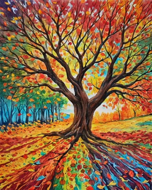 ldazao Tree of Life Paint By Numbers Kit for Adults Beginner DIY Painting Kits for Adults Stained Glass Easy Paint By Number Acrylic On Canvas Drawing Colorful Paintworks Artwork 16 X 20 Inch