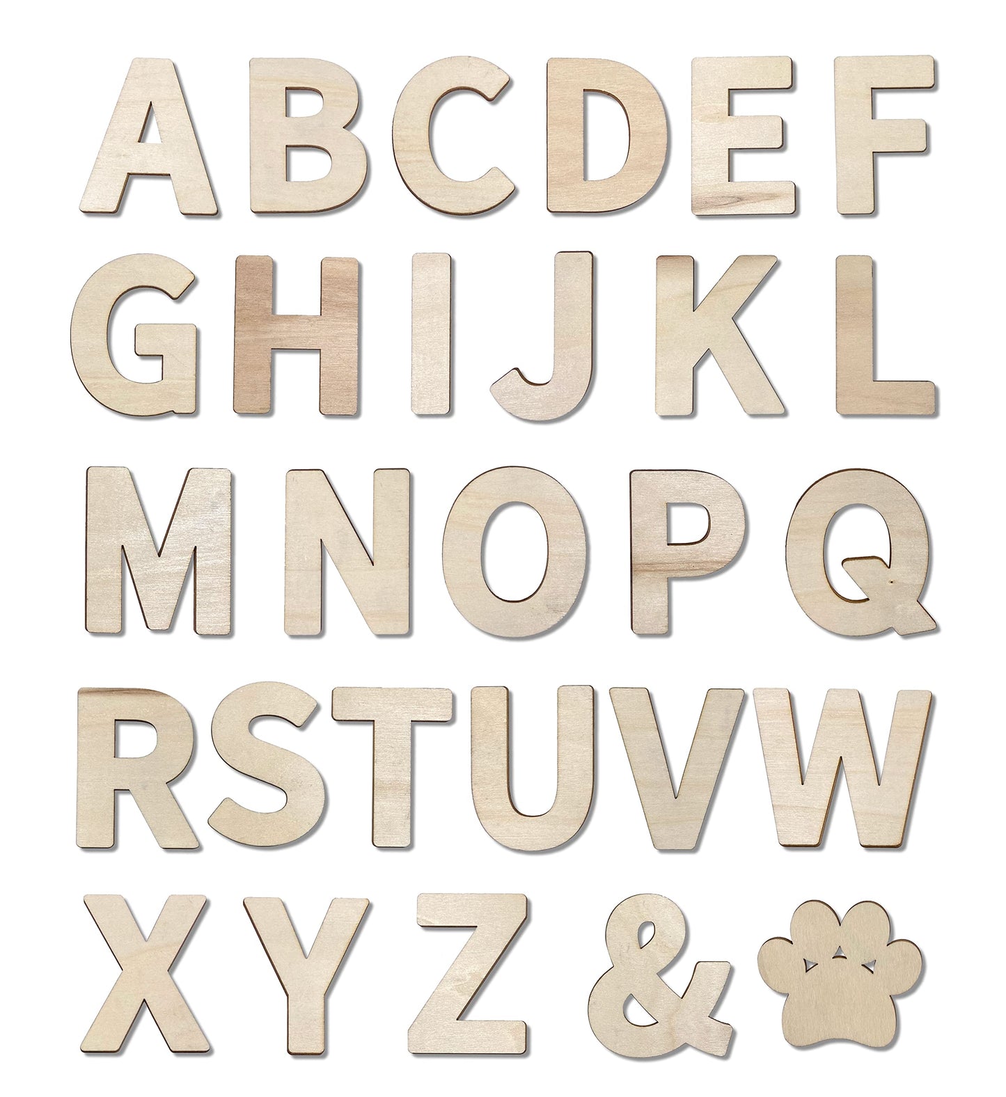 182 Pieces 2-1/2 Inch (2.5") Wooden Letters Craft Wood Letter Unfinished Alphabets with Extras Wall Decor"