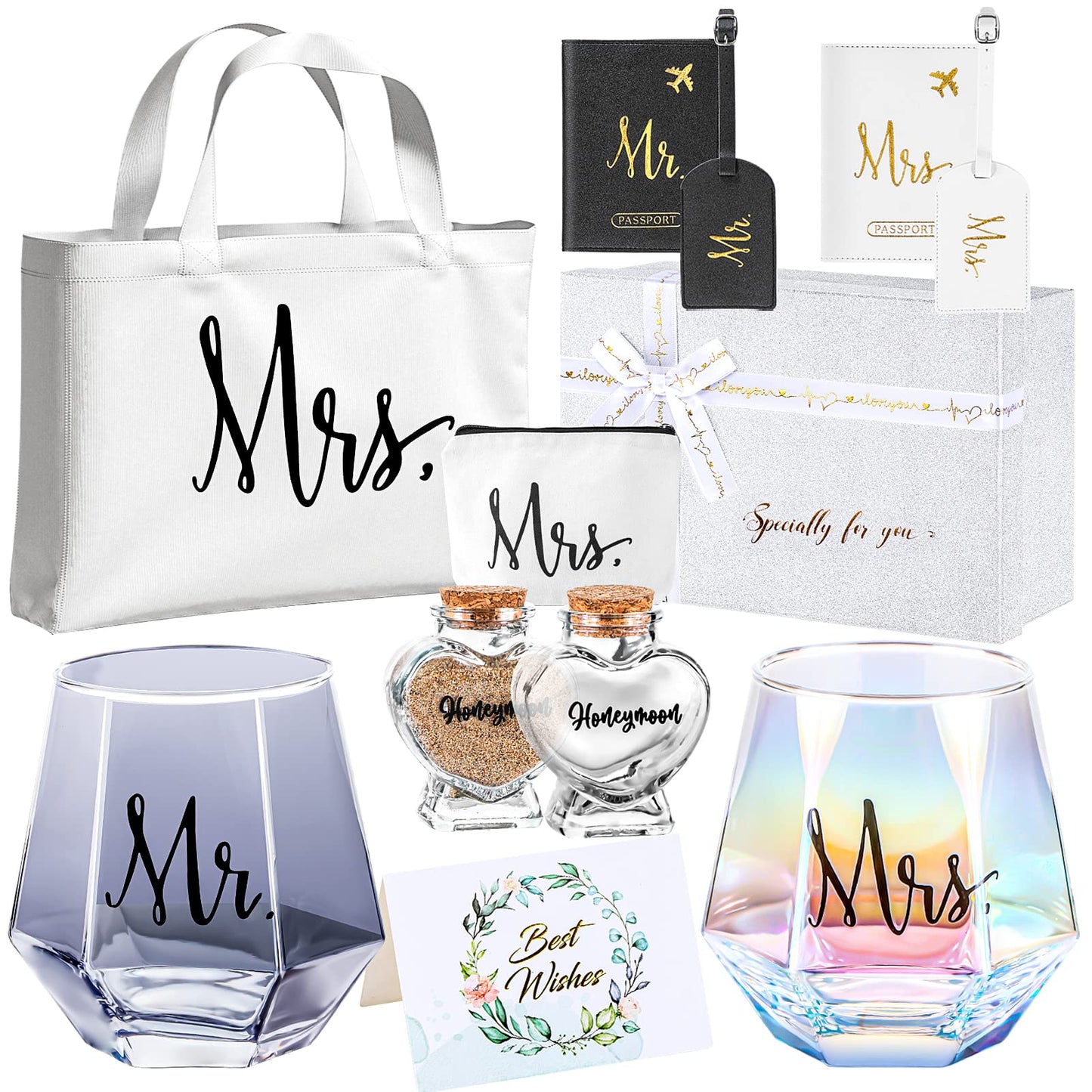LIAVOEIZ Wedding Gifts Engagement Gifts Box Basket for Couples-Newlywed Marriage-Mr and Mrs Gifts- Bride To Be Gifts