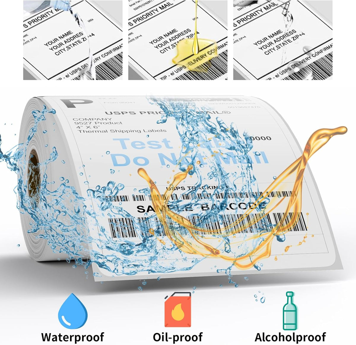 9527 Product 4x6 Blank Direct Thermal Shipping Labels for Zebra 2844 Zp-450 Zp-500 Zp-505,250 Labels/Roll,Total 80 Rolls