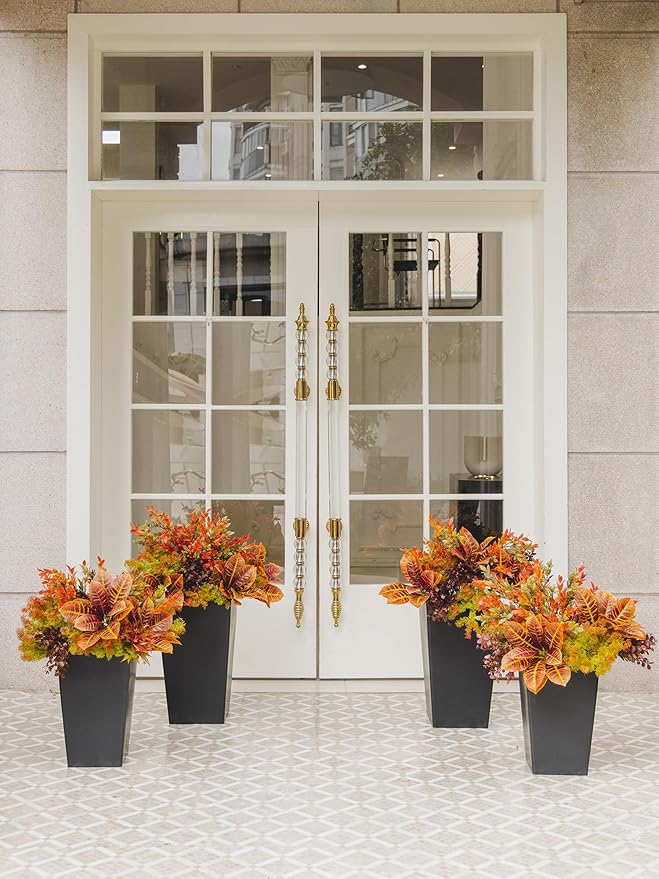 9pcs Fall Artificial Outdoor Branch with Seaweed Magnolia Leaves for Indoor Outside Hanging Plants Garden Porch Window Box Home Wedding Farmhouse Décor