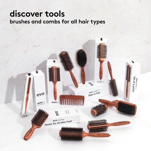Evo Bradford Pin Bristle Dressing Brush - Detangle, Polish and Smooth, Reduce Frizz, Maintain Hair Health, Condition for All Hair Types