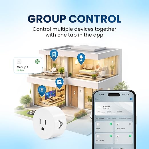 Osprey Smart Plug, Wi-Fi Outlet Socket Compatible with Alexa and Google Home, Automate APP, Timer Function, Voltage Measurement Function, No Hub Required, 16A (4 pcs)