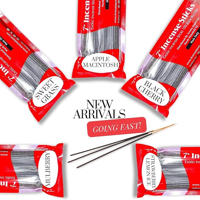 Aroma Depot Frankincense 11'' Incense Sticks. Approx. 85 to 100 Sticks Per Bundle, Each Natural Stick Burns for 45 mins to 1 Hour Each. Exotic Long-Lasting Fragrance.