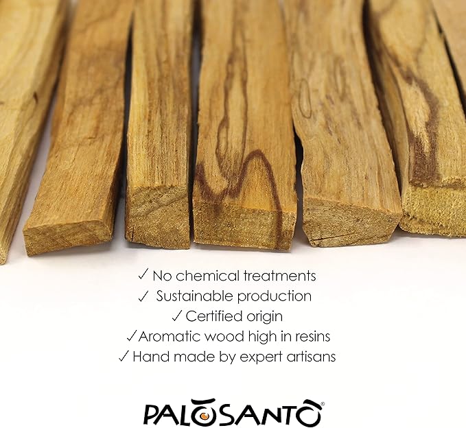 PALOSANTO - Palo Santo Incense Sticks Especial 10cm 3,94in - 5 Pack - Large Organic Palo Santo Sticks Strong Aroma - Wild Harvested Holy Sticks 2cm Thick - Palo Santo Wood Bursera Graveolens