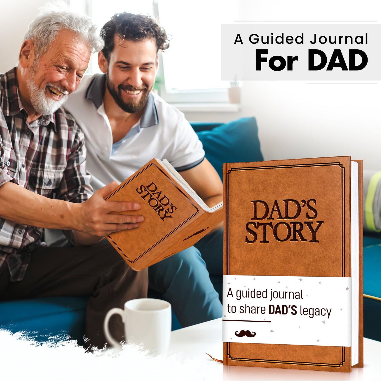 Gifts for Dad from Daughter, Son - Personalized Father's Day Gifts for dad, Husband, Men - Birthday gifts for dads, Dads Birthday Gift Ideas - Dad Story Book to Fill Out, Dad Guided Journal Life Story