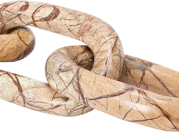 Bloomingville Decorative Marble Chain, Variegated Brown Tones