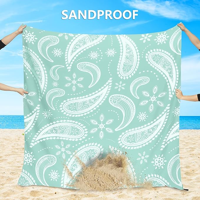 AISPARKY Beach Blanket Waterproof Sandproof Quick Drying Beach Mat Extra Large Outdoor Picnic Blanket for Travel Camping Hiking