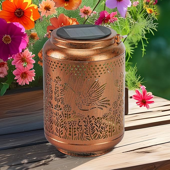 Solar Outdoor Waterproof Hummingbird Garden Decorative Lights, Outdoor Hanging Solar Lanterns, Gifts for Ladies Mom Grandma, for Patio, Deck, Backyard, Porch