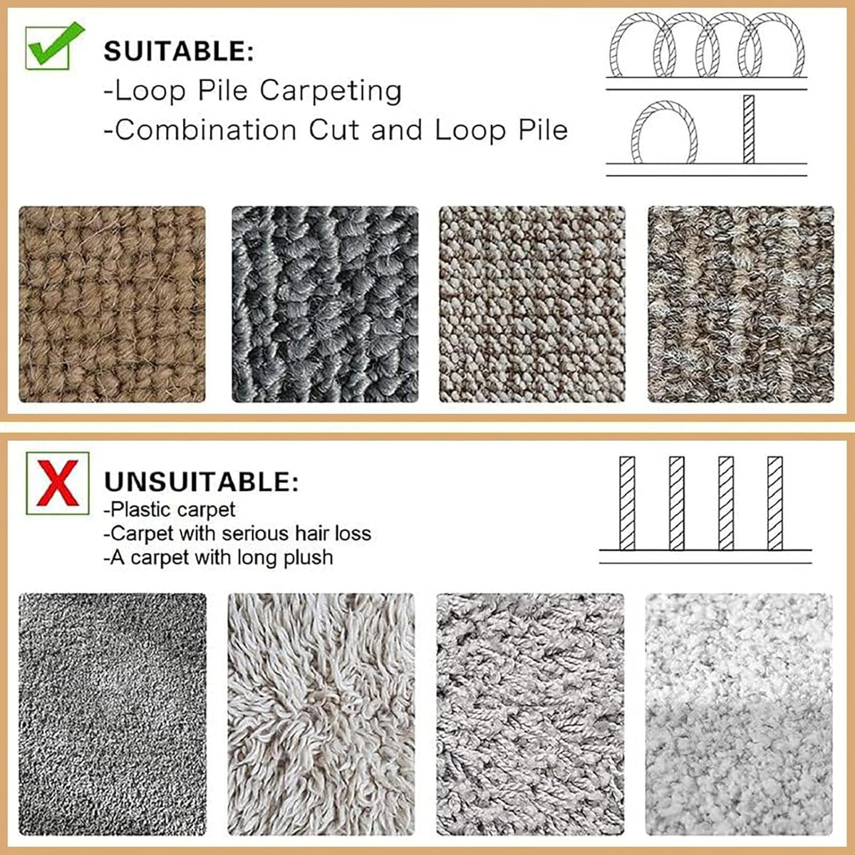 WILLBOND Carpet Cord Cover Cable Grip Floor Cover Cable Protector Management Only for Commercial Office Carpet(Brown,9.84 ft)