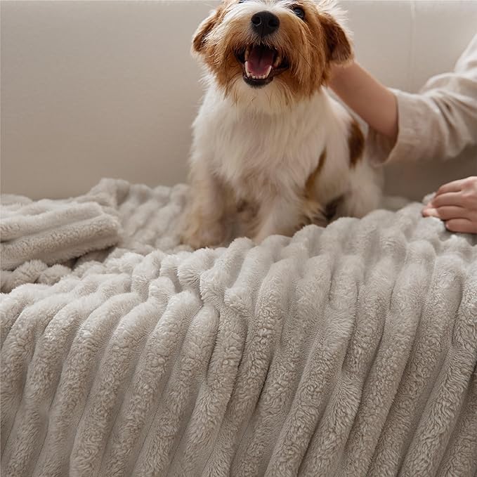 Bedsure GentleSoft Fleece Bed Blankets Full Size - Cozy Soft Blankets for Women, Cute Small Throws for Girls, Linen, 84x90 Inches