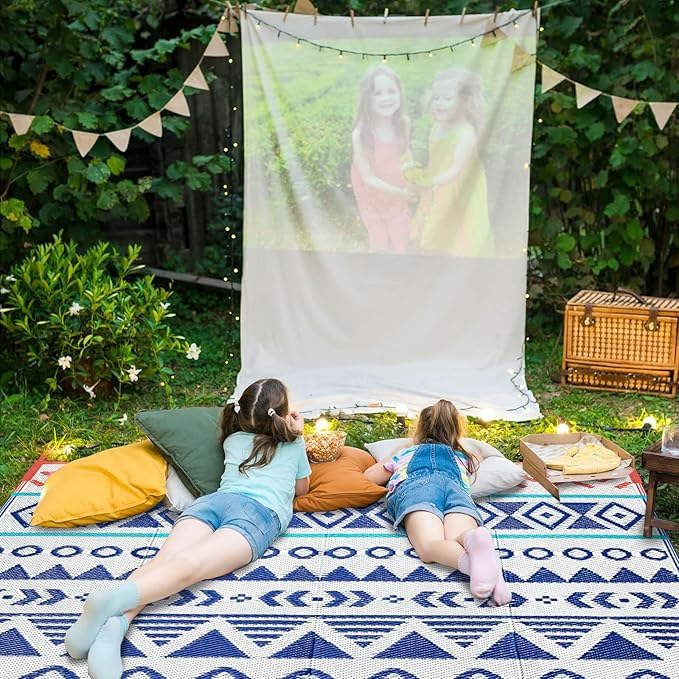 Outdoor Rugs Patio Camping Waterproof - 8x10 Plastic Straw Patio Rug Portable for Campers, Outside RVs Mat, Outdoor Area Carpet for Patios Clearance, Backyard Porch, Balcony, Picnic