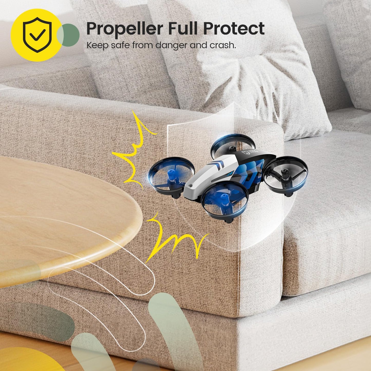 Holy Stone HS210T Drones for Kids, 2 IN1 MINI Indoor Drone with Land & Fly Mode, Four Posture Deformations RC Quadcopter with 3D Flip, Auto Hovering, Christmas Birthday Toy Gift for Boys and Girls