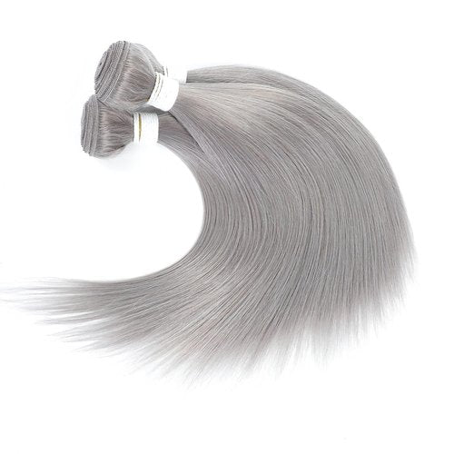 Condescension Brazilian Human Hair Bundles Sliver Grey 20 22 24 Inch Kinky Yaki Wave 3 Bundles Human Hair 100% Unprocessed Remy Brazilian Virgin Weave Hair Grey for Women