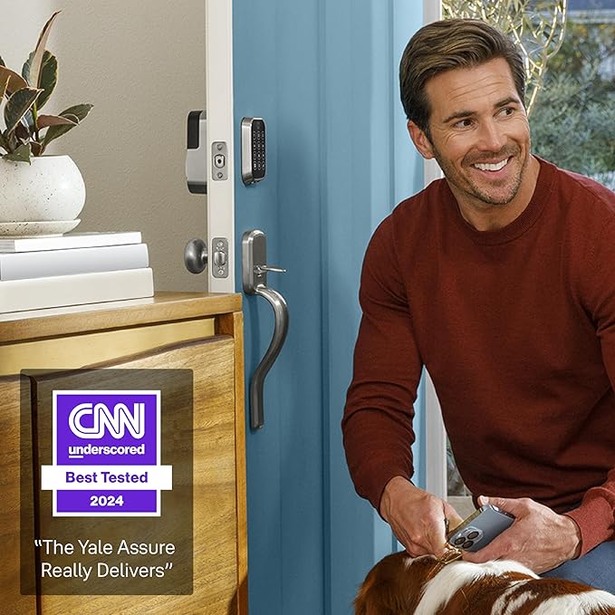 Yale Assure Lock 2 – Satin Nickel Smart Lock for Front Door Deadbolt with Keypad, Z-Wave Connectivity, and Backup Key, YRD430-WF1-0BP
