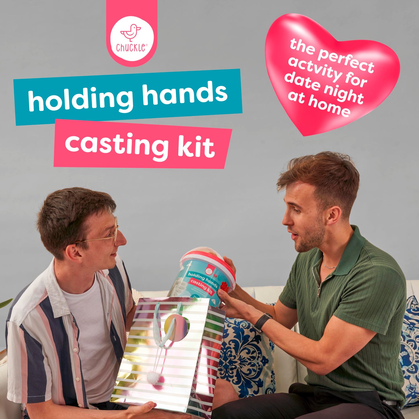 chuckle - Holding Hand Casting Kit for Couples with Base & Paints, Hand Sculpture Hand Molding Kit, Hand Mold Kit Couples Activities - Gift for Fathers Day, Women for Wedding, Anniversary, Valentines