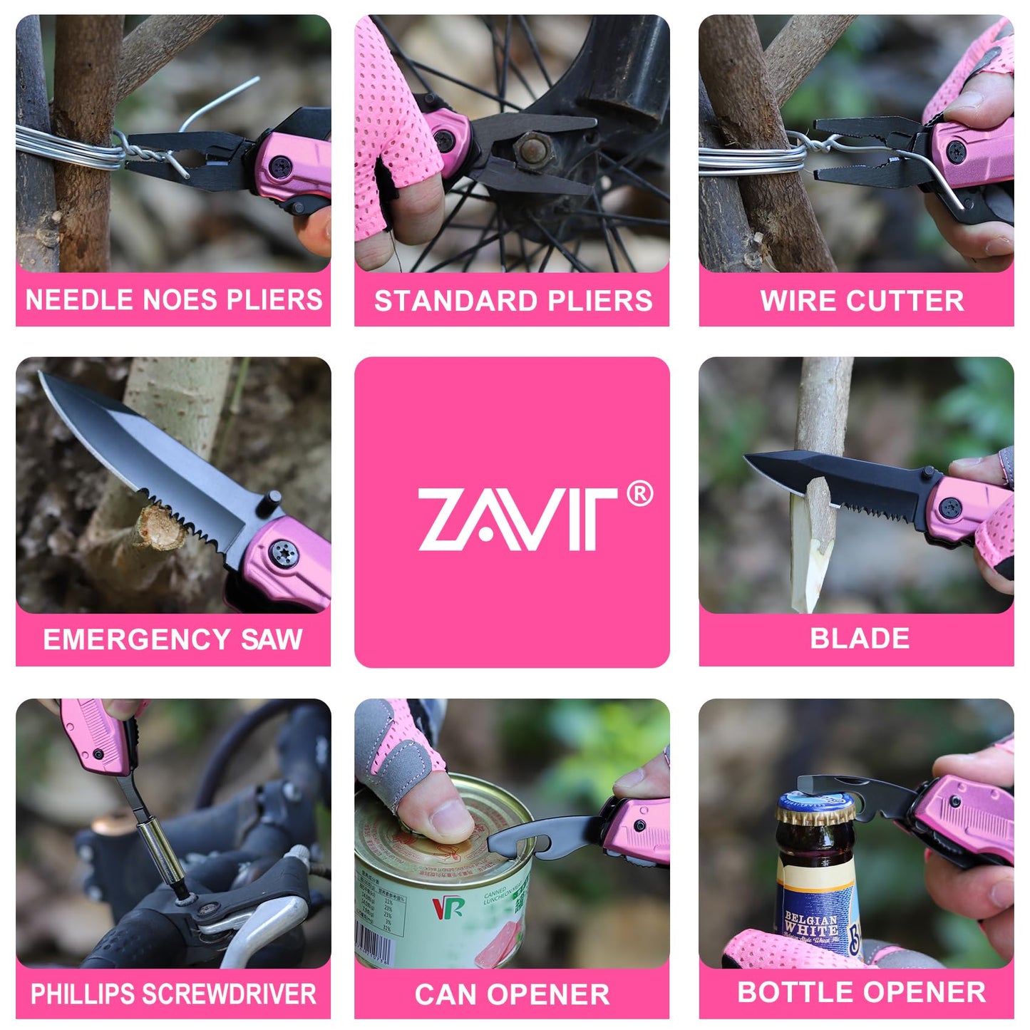 Gifts for Women, Mom, Wife, Girlfriend, Best Friend, Christmas, P-ink Multitool Knife - Gifts for Mom, Unique Gift Ideas for Women, Mothers Day Anniversary Valentines Day Birthday Gifts for Women