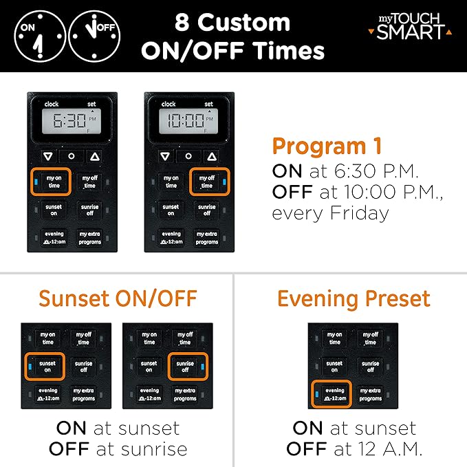 My TouchSmart 33862 Outdoor/Indoor SunSmart 7-Day Plug-in Digital Timer