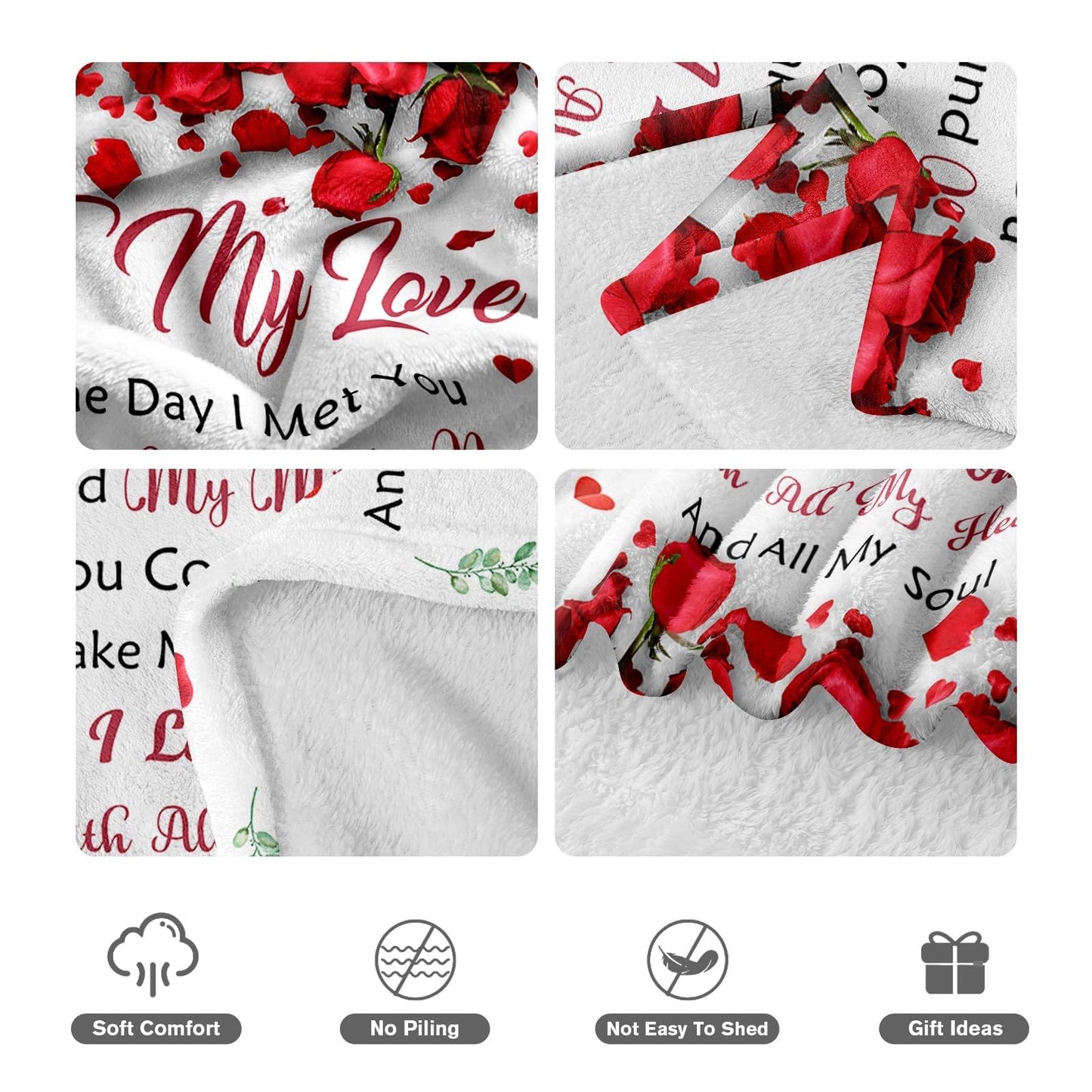 Gifts for Her Wife Girlfriend - To My Love Blanket - Anniversary Wedding Gift for Women - Romantic I Love You Gifts for Her - Wife Girlfriend Birthday Gift Ideas - Christmas & Valentines Day - 50"x60"