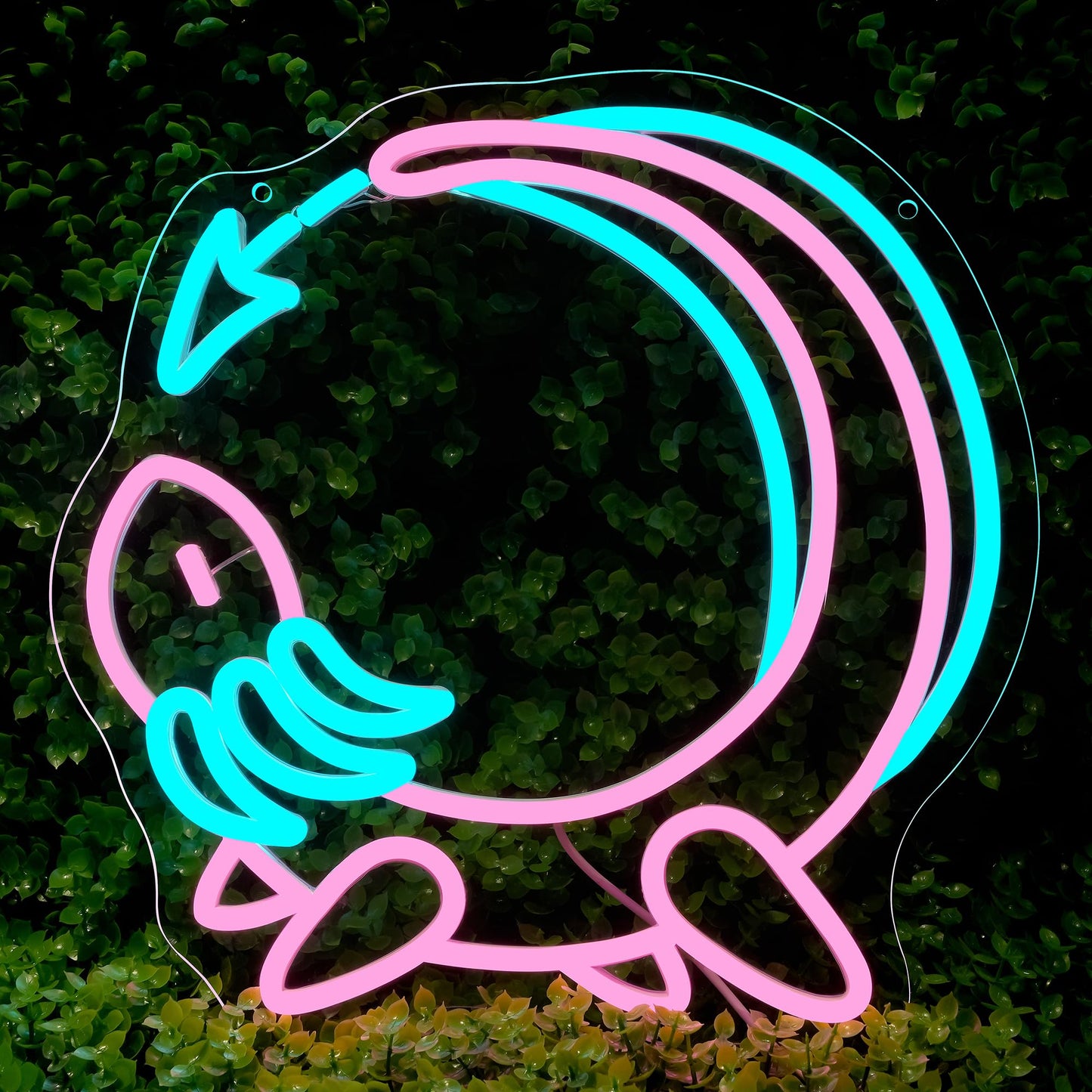 Pink Axolotl Moon Neon Sign for Wall Decor - Cute Animals Kawaii Neon Acrylic USB Powered LED Wall Art Decor, Light Up Sign Dimmable, for Axolotl Lovers Children's Room Kids Birthday 12.99" × 12.91"""
