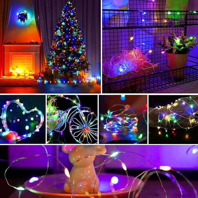 ZGWJ Fairy Lights Battery Operated, 12 Pack Colorful Mini String Lights 20 LED 7ft Waterproof 3 Lighting Modes for Bedroom, Halloween, Christmas, Party Indoor and Outdoor Decoration