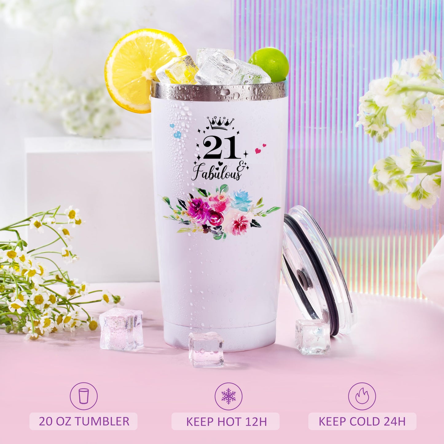 ShinnyWis 21st Birthday Gifts for Her Women,Happy 21st Birthday Basket Gifts Box for Her Daughter Sister Girlfriend,Tumblers Gifts Set for 21 Year Old Women,Funny 21 Birthday Gifts Ideas