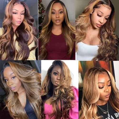 Fabimiya Water Wave P4/27 Human Hair Bundles 14 16 18 Inch Unprocessed Brazilian Virgin Hair Bundles P4/27 Human Hair Quick 11A Weave Hair Extension