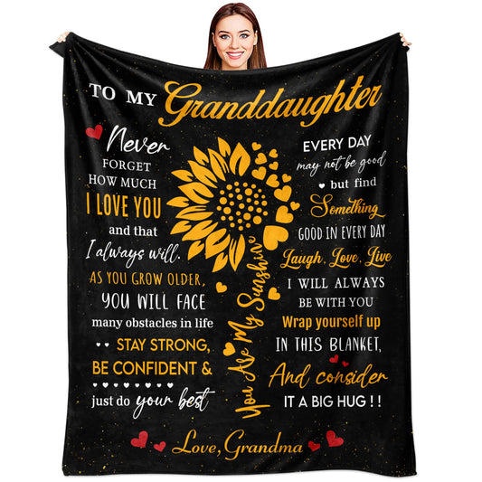 Vervehub Gifts for Granddaughter from Grandma, Granddaughter Gifts from Grandma, Birthday Gift for Granddaughter, Granddaughter Gifts from Nana, Granddaughter Gifts Blanket 60x50 Inch