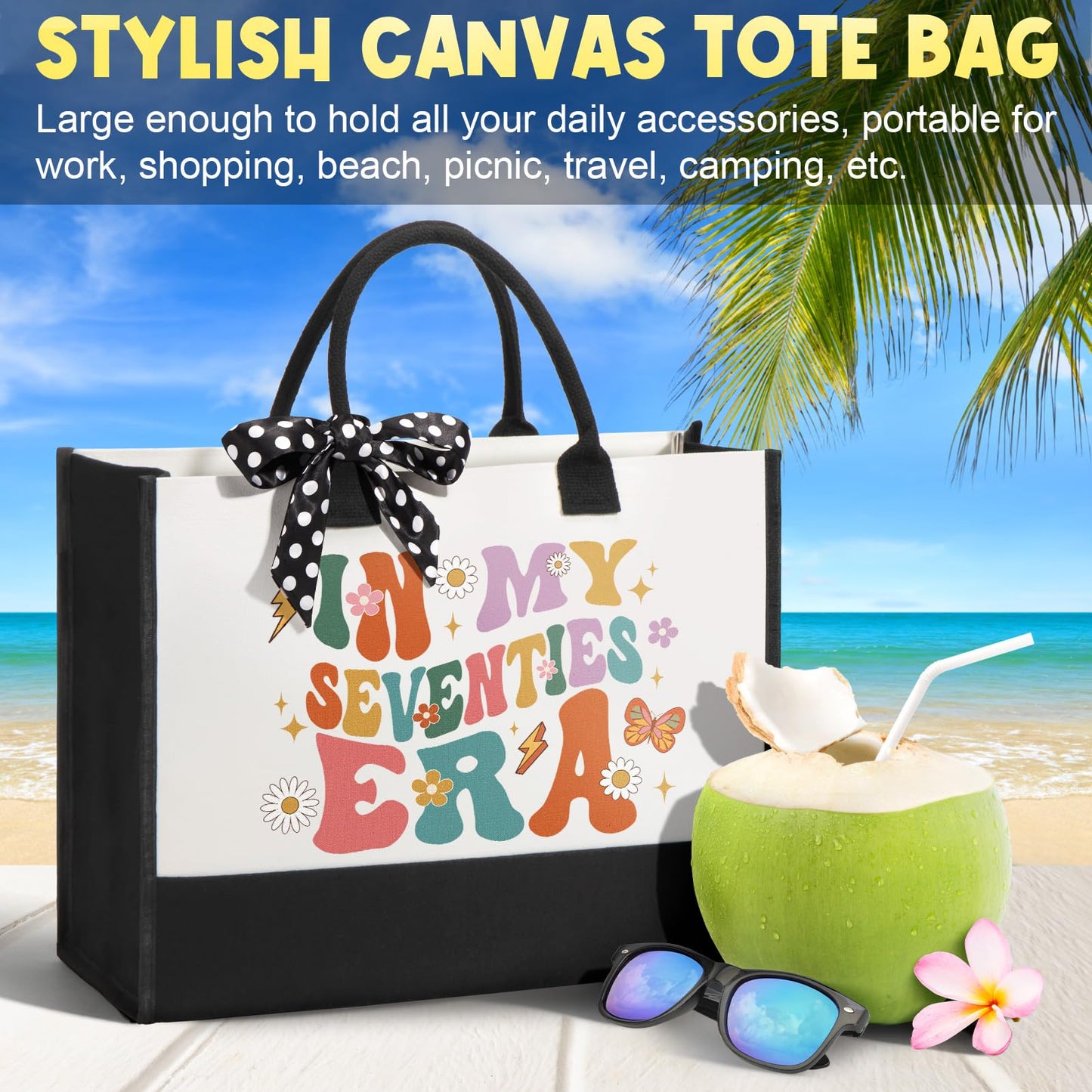70th Birthday Gifts for Women, Unique 1955 Birthday Gifts for 70 Year Old Women Birthday Gifts Basket, Fabulous 70th Happy Birthday Gift Idea for Mom Lady Sister Friend Wife Grandma w/Canvas Tote Bag
