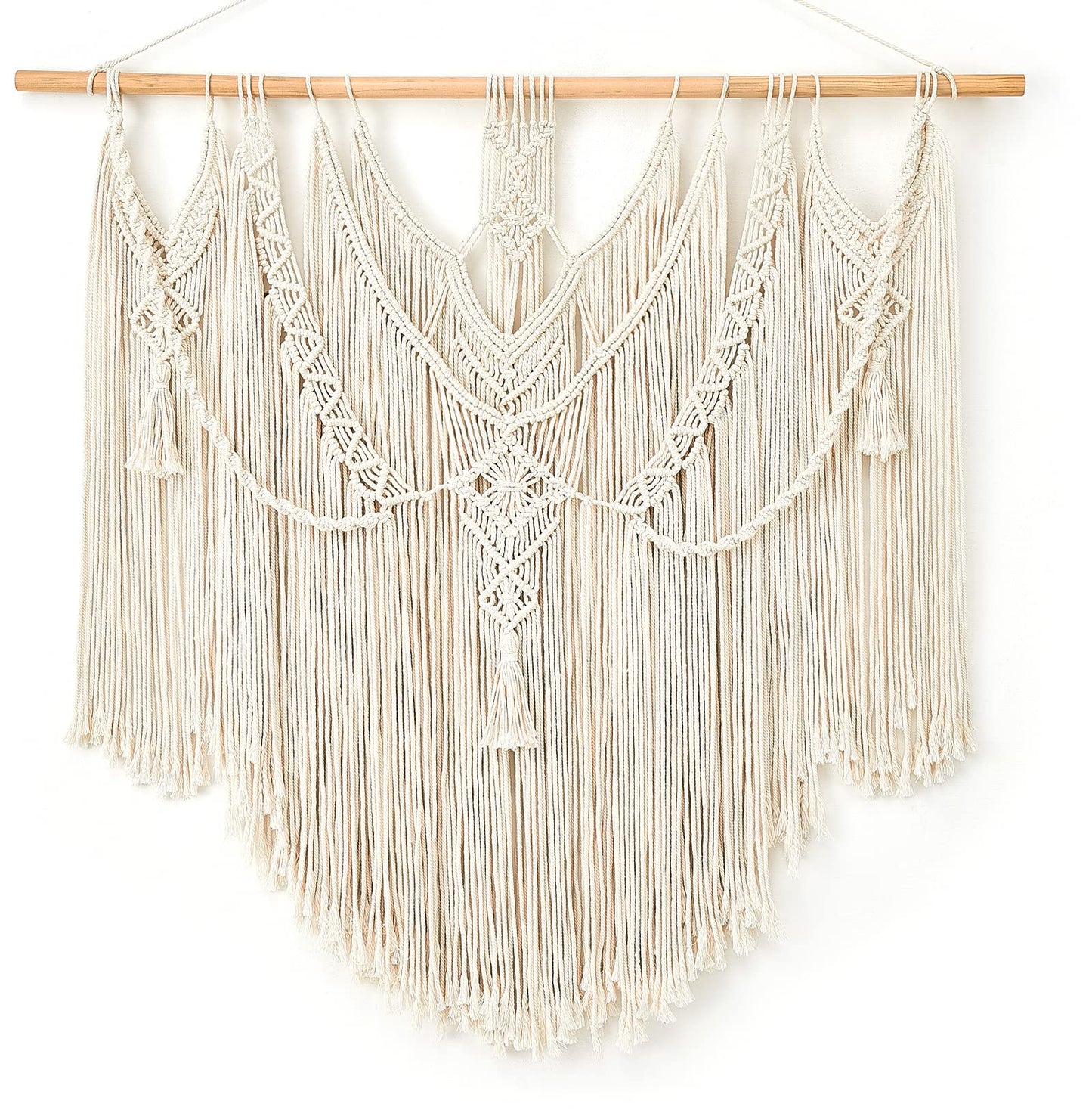 Mkono Macrame Wall Hanging Boho Home Decor Chic Woven Decoration for Bedroom Living Room Apartment Dorm Gallery Perfect Handmade Christmas Gift Ideas, 1 Pack, Large Size, 36"x35"""