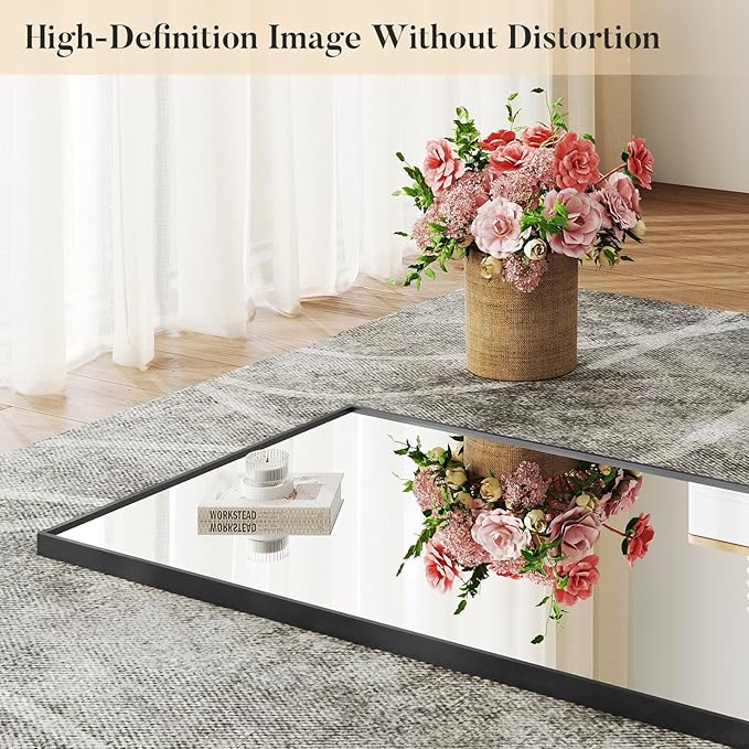 DUMOS Wall-Mounted Full Length Mirror 25"x 71" for Bedroom, Full Body Floor Mirror with Stand, Hanging or Leaning for Wall, Black