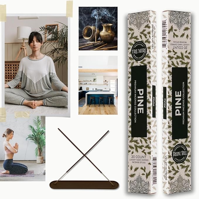 Pine Incense Sticks - Total 40 Insence-Sticks - Dual Pack of 20 Insense - Inciensos - Inscents - Natural Non Toxic Ingredients - Incents - Incence - Inscense - Insents