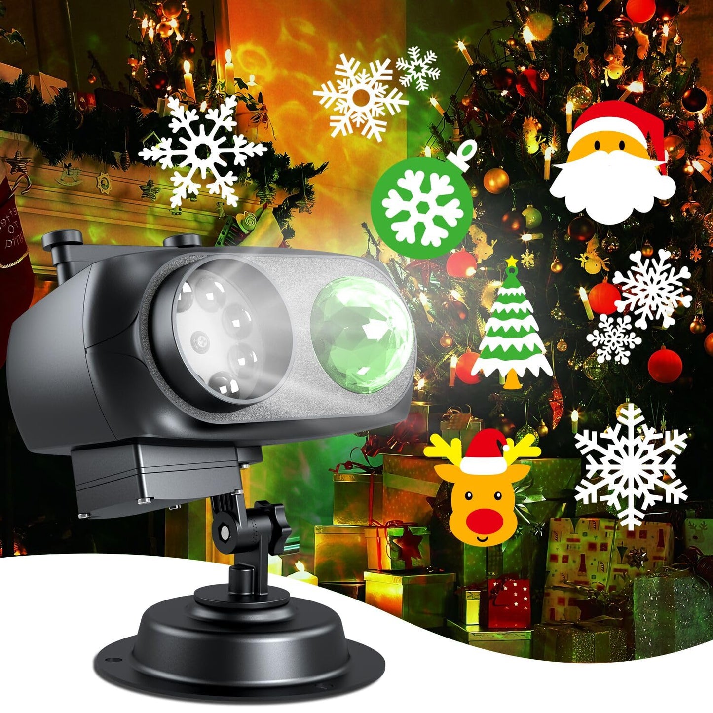 LJBESTM Christmas Projector Lights Outdoor, Halloween Projector， Holiday Projector Lights with 12 Slides for Yard Lawn, Christmas & Halloween Decor，Thanksgiving, 4th July, Easter Lighting